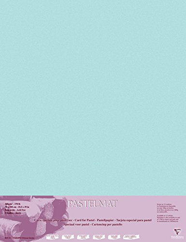 Clairefontaine 96160C Packung (mit 5 Zeichenbögen Pastelmat, 70 x 100 cm, 360 g, ideal für Trockentechniken und Pastell) hellblau