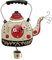 Enesco P1706 Uhr, Teekocher, 35 cm, Kunstharz, Mehrfarbig, 28 x 28 x 35,6 cm