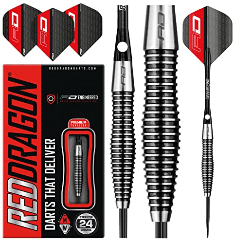 RED DRAGON Lethal Magic 24g Tungsten Darts Set mit Flights und Schäfte