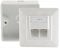 PremiumX scatola di derivazione Cat.6, scatola a 2 vie, per montaggio esterno a incasso,presa di rete 2 x RJ45 scatola dati