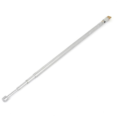 sourcing map Teleskop Universal Antenne, 4 Sektionen 63cm Länge Radio TV Edelstahl Fernbedienung für Ersatz, Edelstahl Antenne für tragbare AM FM Radio Home Stereo