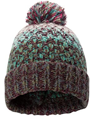 Mountain Warehouse Bunte Damenmütze, Pudelmütze, Wintermütze Violett Einheitsgröße
