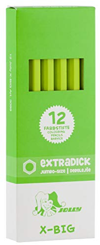 JOLLY Graphit X-Big Starter Set – 12 Extra Dicke Stifte, Extrem Belastbar, 2B Weiche Mine, Bruchfest, Ungiftig, Ideal für Kleinkinder & Malanfänger ab 3 Jahren, 100% Made in Austria