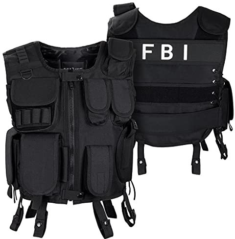 Black Snake® FBI Einsatzweste Taktische Weste schwarz Paintball Softair Gotscha Brustschutz - M/L - FBI