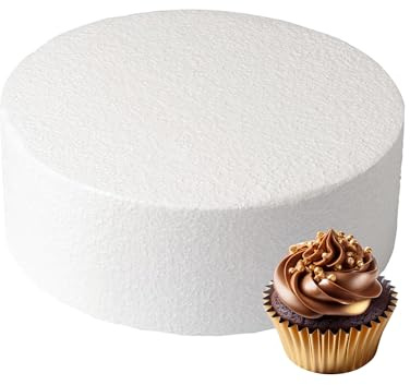 Culpitt 10 x 4 Round Cake Dummy, Polystyrene | Straight Edge For Professional Finish, Ideal For Practice Or Window Displays, Works With Fondant, Buttercream & Royal Icing