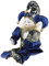 CUTICATE Stehende Porzellan Puppe Clown Puppe mit Bunten Outfits Minipuppen Clown Puppen Dekorfigur - D- 33 cm