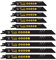 SabreCut SCRSK10BF Lot de 10 lames de scie sabre 150 mm 225 mm 14 TPI S922BF S1122BF pour coupe rapide du bois et du métal Compatible avec Bosch Dewalt et beaucoup d'autres