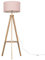 MiniSun | Modern Light Wood Tripod Design Floor Lamp with Storage Shelf and Pink Drum Shade | Floor Lamps & Torchieres, Home Décor & Improvement Essential | Includes 6W LED E27 Light Bulb
