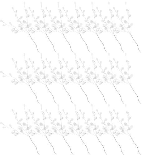 Kisangel 50 Stück künstliche Blumenstiele mit Kristall-Acrylperlen in Tropfenform, Perlenschnur, Brautstrauß, Picks für Hochzeit, Party, Dekoration