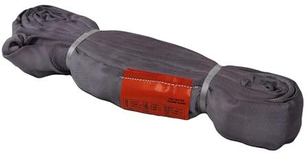 ATERET Powerlift Schlinge aus Polyester, rund, 4,8 kg, vertikale Kapazität, 122 cm Länge, 9,6 kg Korb, Grau