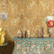 prior.choice 10 x 0,53 m indischer Elefant-Tempel, Taj Mahal, 4 Farben, wasserdicht, geprägt, strukturierte PVC-Tapete, Rolle für Schlafzimmer, Wohnzimmer, 4 x 82 cm (B x L), 57 m² (Gold)