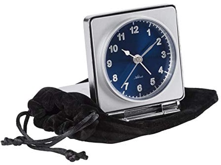 Atlanta Reisewecker Klappbar Analog Quarz Metallgehäuse Klappwecker Blau 1116-5