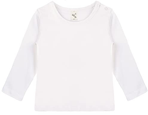 Lilax Baby Girls' Basic Long Sleeve Round Neck T-Shirt - Off-White - 6-9 Months