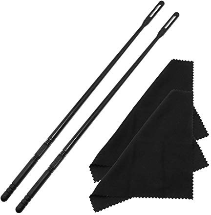 Maxmoral Lot de 2 kits de nettoyage de flûte, tige de nettoyage et chiffon, nettoyeur de flûte, chiffon de polissage