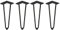 Emuca - Jeu de Quatre Pieds Hairpin avec 2 Barres pour Table, Pieds en épingle Hauteur 400 mm, Peints en Noir, Acier