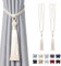 Pretty Jolly Lot de 2 embrasses de rideaux longues à pompons faites à la main en corde tressée avec nœuds de style européen pour décoration de fenêtre de maison et de bureau (beige)