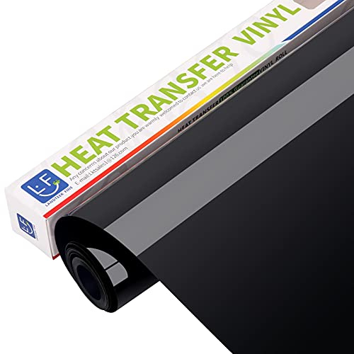 HTV Vinyl Rolls Heat Transfer Vinyl -12 x 8FT Black Iron on Vinyl Roll for Cricut & Silhouette-Easy to Cut & Weed Black HTV Vinyl Roll