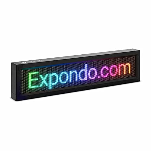 Singercon SIN-ALD-3000 Panneau D'Affichage Publicitaire Enseigne Lumineuse Programmable Dynamique Écriture Défilante LED (1 050 x 250 x 90 mm, 192 x 32 LED, Compatible: systèmes iOS et Android) Noir