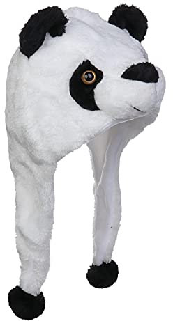 JK Home Mignon Bonnet Animal 3 en 1 Chapeau d'Hiver Velours Echarpe Gants Cache Cou Oreilles Panda Court