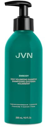 JVN Embody Volumizing Shampoo, 10 Fl Oz, Color Safe Clarifying Shampoo for Build up, Adds Fullness, Moisture and Restores Shine, Hair Care for Women and Men, Non-Toxic, Silicone and Sulfate Free