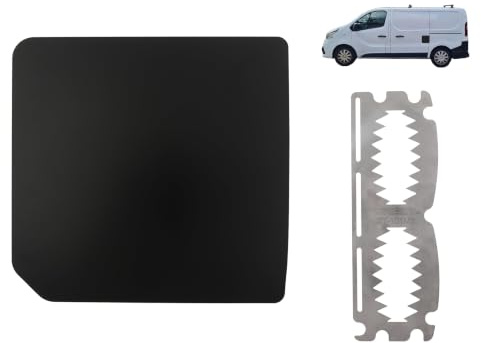 Van Security Shield For Vauxhall Vivaro 2014-2019 Left Side Door Black | Free STEALTH Trap Anti Cut-Around Device, Left Side Door Security Shield, Matte Black Finish VAU5-NSL-EXT-001-MB