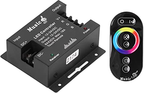 LED RGB Musik Touch Controller, Kapazitive RF Touch Steuerung, Über 20 Modi Zur Auswahl, LED Controller für Verschiedene RGB Lichter mit Konstanter Spannung Und Bar, Zuhause, Hotel