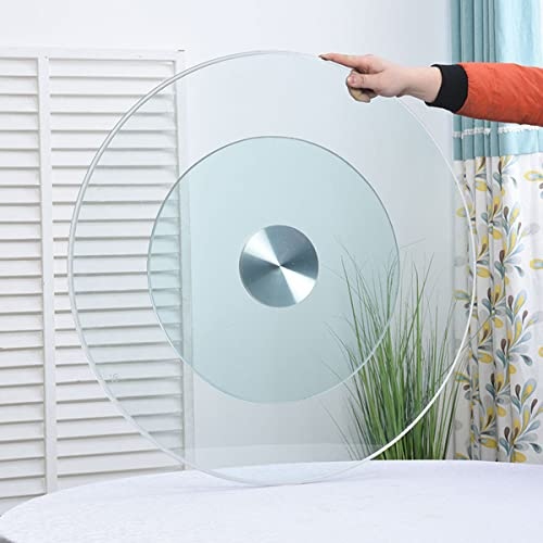 GBHJJ 60-120 cm / 24-47 Zoll Glas Runde Drehscheibe für KüChe Esstisch Tischplatte, 10 MM Dickes Rundes Klarglas Drehbares Tablett Servierplatte, ExplosionsgeschüTztes GehäRtetes Glas,100cm/39.3in
