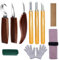 mumisuto Wood Carving Tools Set 10Pcs Chrome Vanadium Steel Carving Knife Wood Whittling Kit with Polishing Stone, Professional Wood Carving Knife for Wood, Fruit, Vegetable Carving, Sculpture