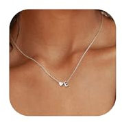 Chriscoco Collana Argento 925 Donna Ragazza Collana con Iniziale Collana Cuore con Ciondolo Collana Lettera E Collana Iniziali Collana Donna Argento - con Portagioie