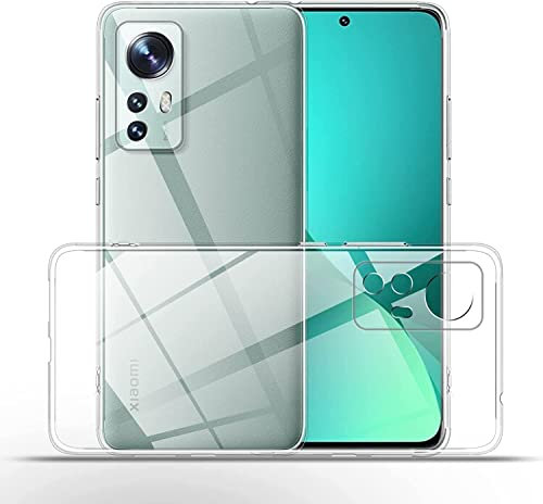 Captor Cover Trasparente per Xiaomi 12 Pro 5G, Custodia TPU in Silicone Flessibile Morbida e Sottile, Alta Qualità con Bordo Rialzato per Schermo e Protezione Fotocamera