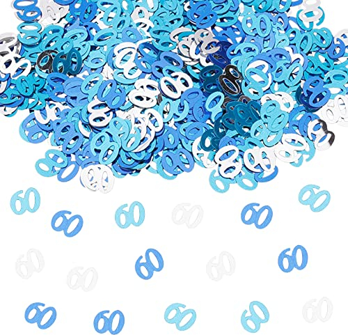 GoldRock Konfetti Tischdeko 60 Geburtstag Mann Frau Deko, Blau Streudeko 60. Geburtstag Deko,Tischdeko 60 Geburtstag Frau,Confetti Deko 60 Geburtstag Mann,60. Geburtstag Frau,Tischdeko Geburtstag 60
