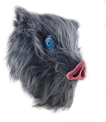 Jilijia Hashibira Inosuke Maske Kreativer Schweinehelm Cosplay Anime Kopfbedeckung Latex Weihnachten Karneval Geschenk für Kinder