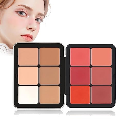 Mnsuid Carla Secret Concealer Palette, 12 Color Concealer Foundation Palette, Long-Wearing Full-Coverage Makeup for Flawless Skin (Makeup 3)