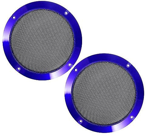 MACHSWON 2pcs Car Audio Speaker Cover Mesh Subwoofer Grill Blue Protector Horn Glossy Guard 6.5''