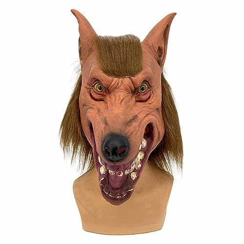 Cosplay Kostüm Maske Halloween Maske Requisiten Horror Maskerade Plüsch Tier Kopfbedeckung Werwolf Maske Kopfbedeckung
