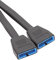 Xromtbem USB 3.0 Header Adaptador de Puerto Dual 19/20 Pines - Cable de Extensión Interno Para Placa Base de Ordenador 200mm