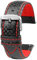 18mm 20mm 21mm 22mm 23mm 24mm Männer Frauen Nähte Carbon Faser Uhrenarmband Lederband, Roter silberner Stift, 23mm