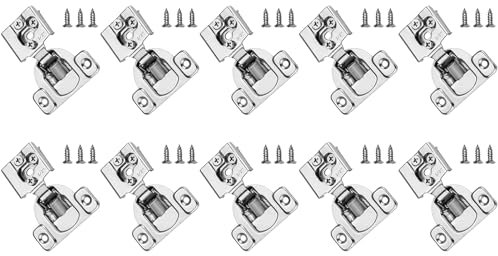 Cokritsm Bisagras para Armario Dormitorio, Bisagras Plegables Puerta Armario de Acero Inoxidable para la bisagra de la puerta del gabinete de cocina, con tornillos de montaje 10pcs