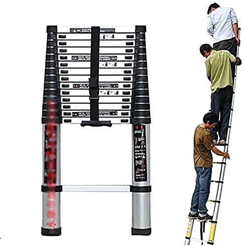 Aluminum Telescopic Extension Ladder Portable Extendable Ladder with Spring Loaded Locking Mechanism for Home Office Loft Use 330 Pound Capacity-4.6M/15.1FT