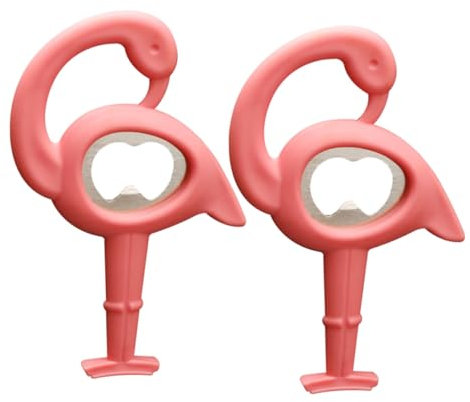 COLLBATH Lot De 2 Ouvre-bière En Métal Avec Poignées Pour Fêtes Célébrations Style Flamant Rose