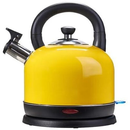 Electric Kettle,Stainless Steel Cordless Kettle,3L 2000W,(matt & high gloss finish,Removable washable anti-scale filter,Pull off lid, Perfect pour spout) BPA-Free (yellow, 2L)