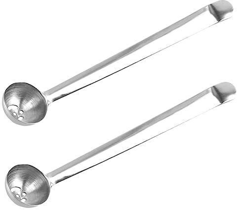 GRADENEVE Pickle Onion Spoon 2pcs Stainless Steel Strainer Spoon Set for Pickles & Olives Cherry Spoon with Drain Hole Ideal for Serving and Cooking Boho Style Kitchen Tools