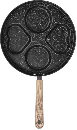 banapoy Poêle à Frire pour Petit-déjeuner, Poêle à Omelette en Granit Antiadhésive, Poêle à œufs en Forme de Cœur, Poêle à Crêpes en Forme de Cœur, Poêle à Griller pour Gaz et Induction