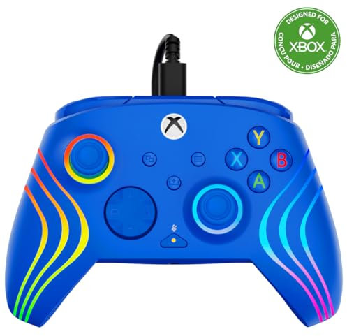 Turtle Beach Afterglow Wave Controller Blau Wired RGB Gaming Controller – Lizenziert für Xbox Series X oder S, Xbox One und Windows