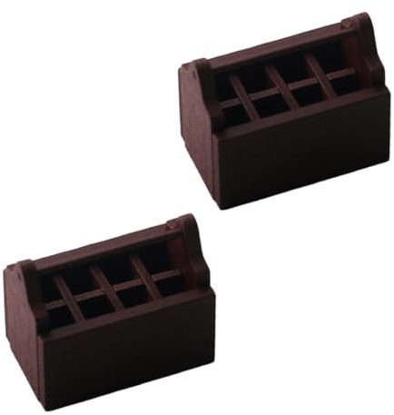 GARIOUANS 2stücke Mini Toolbox Modell Aus Holz Für Puppenhaus Zubehör Kreative Praktische Miniatur Werkzeugkiste Für Maßstab Dekoration