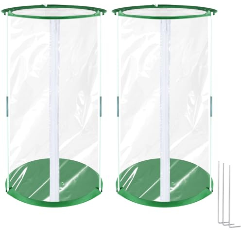 SDLDEER Pop Up Gewächshaus Klein, 2 Stück 53×30cm Mini Gewächshaus für Kübelpflanzen für Blumen Gemüse & Pilze, Transparentes PVC Überwinterungszelt für Pflanzen