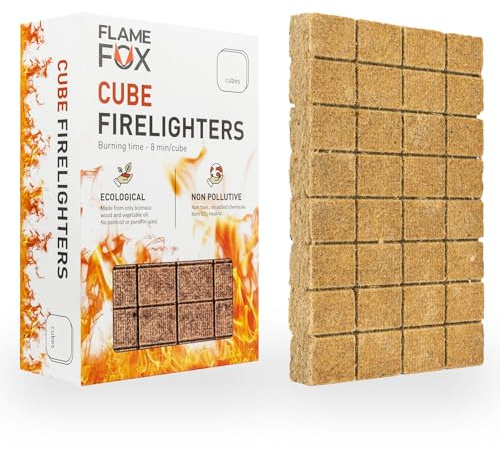 Flamefox Fire Cubes 160pcs - Quick Lighting Fire Starter for Fireplace, Wood Stove, BBQ, Camping - Easy Ignition, Long & Clean Burning, Weather Resistant Fire Lighter