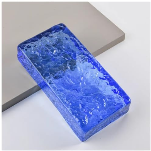DUBTEDHOU Rechteckige Kristallblöcke, Klarglasblock, Architektonischer Glasbaustein 20x10x5 cm Mehrfarbig(Blue-b)