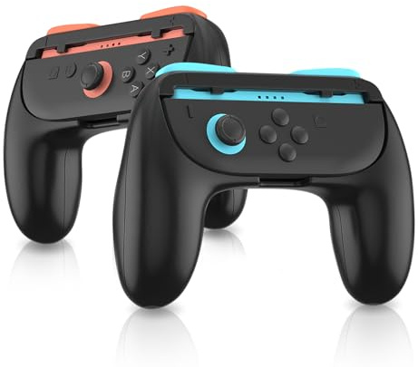 WUXIDIXI Switch 2 Joycon Grips, Ergonomic and Anti-Slip Switch 2 Controller Grip Accessories, Durable Joycon 2 Grip for Comfortable Gaming (Black, 2 Pack)