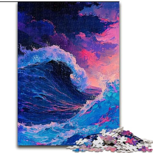 Puzzle für Erwachsene mit 1000 Teilen, „Die große Welle vor Kanagawa“, Puzzle mit 1000 Teilen für Jugendliche ab 14 Jahren, Heimdekoration (Größe 50x75cm)